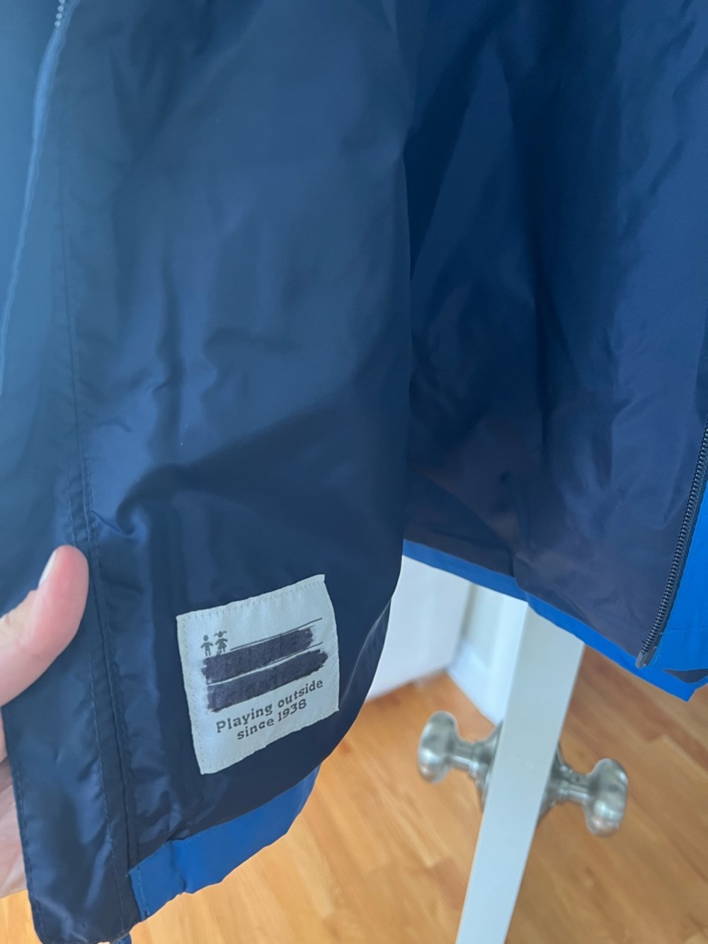 Columbia Youth Two-Tone Blue Hooded Rain Jacket - Picture 4 of 4